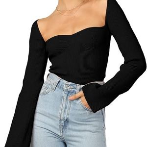 LIKE NEW Black Ribbed Knit Sweater